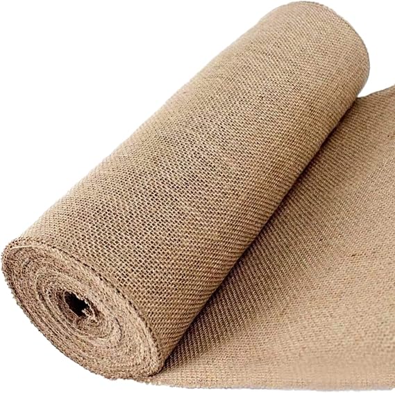 160CM Roll Upholstery Fabric Natural Jute Hessian Burlap Cloth Craft Wedding Party Table Runner Rustic Table Decoration (1 Pack)