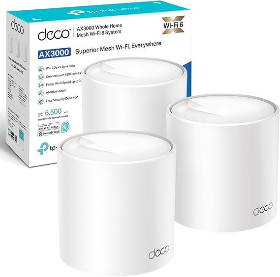 TP-Link Deco X50(3-pack) AX3000 Whole Home Mesh WiFi 6 System, WiFi Router