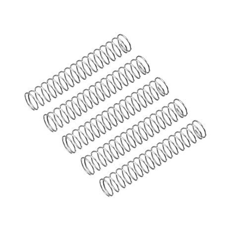 sourcing map Compression Spring, 5Pcs 304 Stainless Steel, 4mm OD, 0.3mm Wire Size, 25mm Free Length, Silver Tone