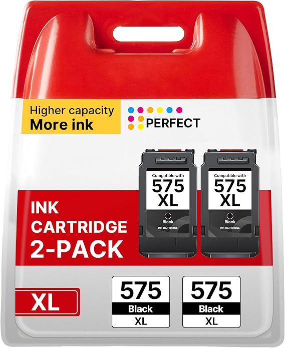 Washope PG575 XL PG-575XL Black Printer Cartridges Multipack Black Replacement for Canon TS3550i TS3551i TR4750i TR4751i (Pack of 2)