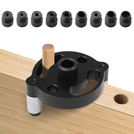 Drill Guide for Vertical Hole Drilling, Dowel Jig Kit 2/3/4/5/6/8/10mm, Center Spinner Drill Guide for Beech,Jig Self-Centering Drill Guide Kit,Vertical Hole Puncher Woodworking