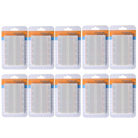 Hailege 10pcs 400 Ties Mini Solderless Breadboard Universal 400 Contacts Solderless Breadboard 400 Points Prototyping Shield
