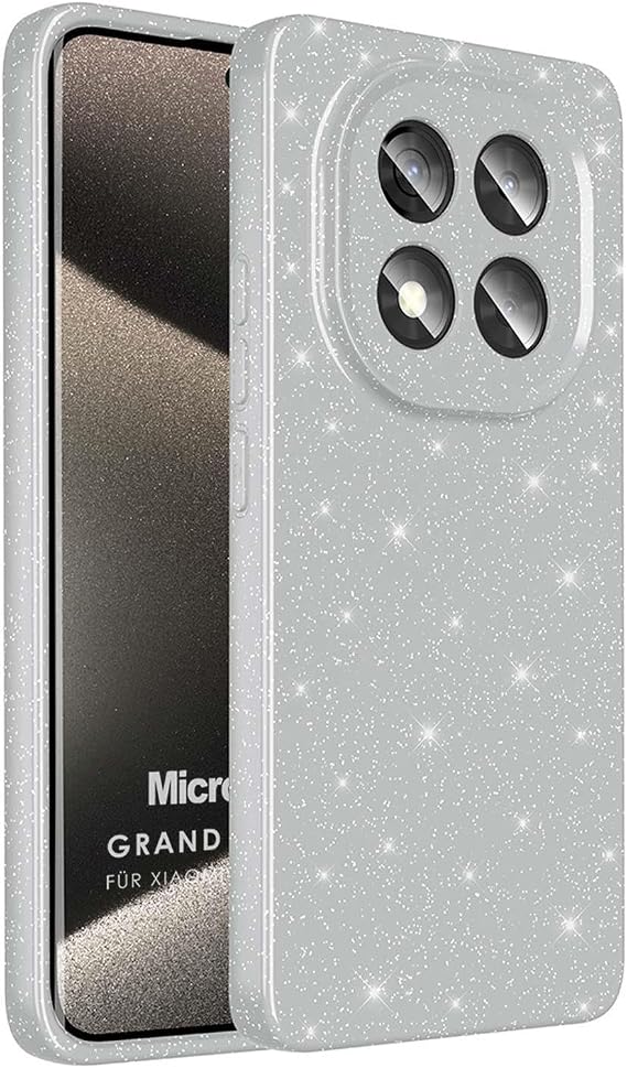 Microsonic Xiaomi Note 14 Pro Plus için Kılıf Grand Stardust Gümüş [Redmi Note 14 Pro Plus ile Uyumlu Kılıf - Gümüş]