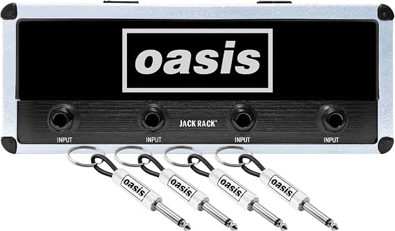 P Pluginz Wall Mounted Key Holder with 4 Guitar Sockets and Wall Mounting Hardware (Oasis)