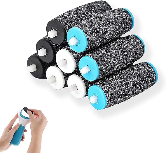 Foot File Replacement Rollers Compatible with Scholl Velvet Smooth, Pedi Electric Replacement Heads, 9 Pcs 3 Coarse Levels Includes Extra Rough Hard, Medium Hard and Gentle Hard Skin Remover