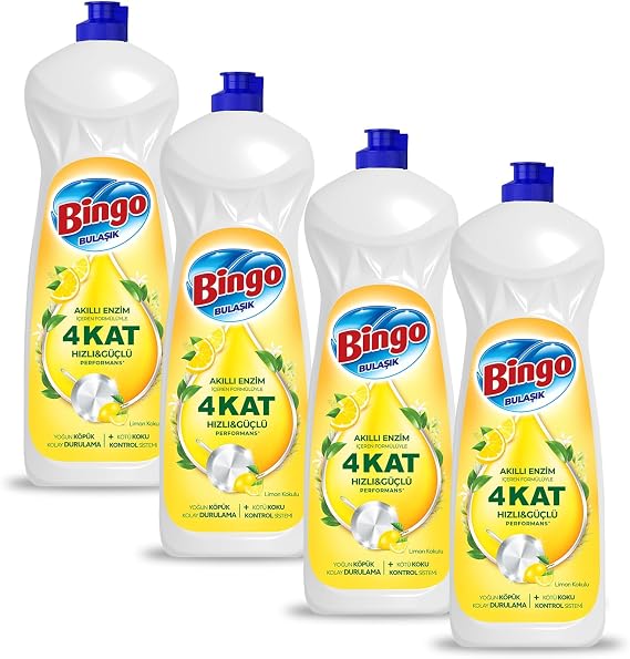 Bingo Sıvı Elde Bulaşık Deterjanı Limon 1500Ml X 4 Adet