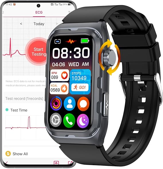 Smart Watch ECG with Blood Pressure SpO2 Heart Rate BMI HRV