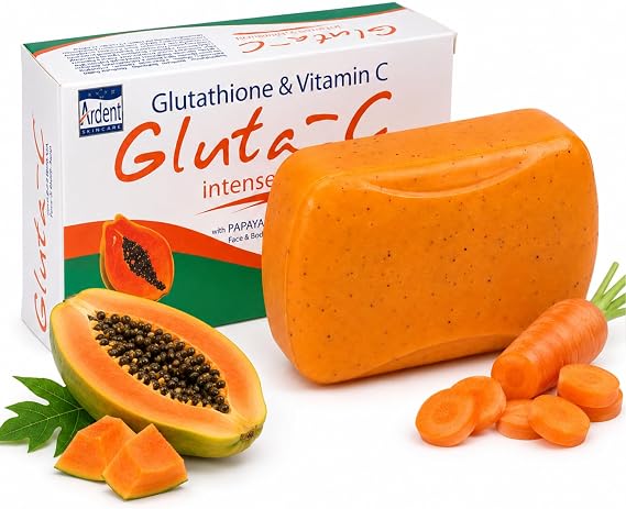 Glutathione & Vitamin C Brightening Bar Soap with Papaya Extract, 250g