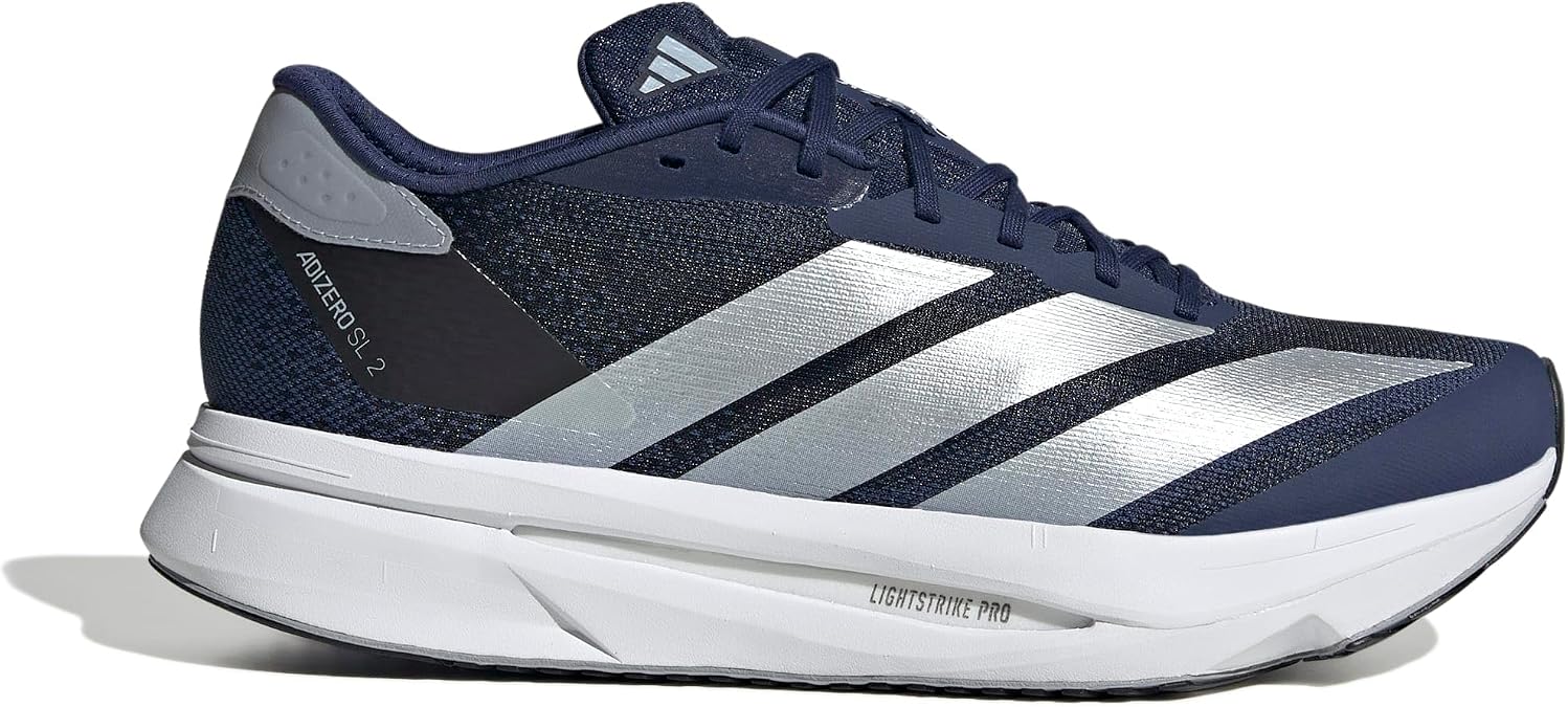 adidas メンズ Adizero Sl2 M, ダークブルー/シルバーメタリック/ヘイローシルバー, 31.0 cm