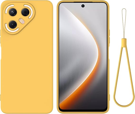Compatible with Tecno Pova 7 Pro 5G Case Silicone Rubber Ultra Thin, Soft Flexible Bumper Hybrid Armor Rugged Cover Shockproof Case for Tecno Pova 7 Pro，Yellow