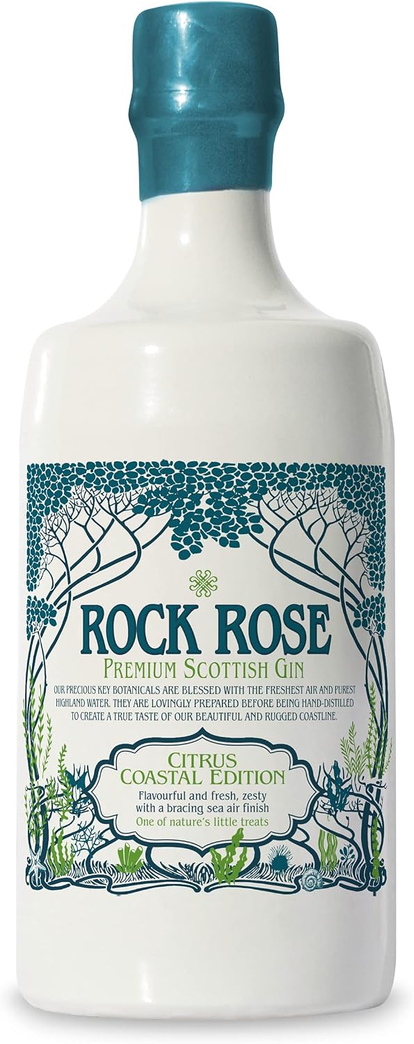 Rock Rose Gin Citrus Coastal, 70cl | 41.5% ABV | Flavourful & Fresh | Handcrafted in Scotland
