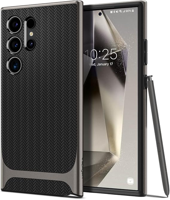 Spigen Galaxy S24 Ultra ile Uyumlu Kılıf Neo Hybrid Çift Katmanlı Füme Kapak - ACS07305 (Spigen TR Garantili)