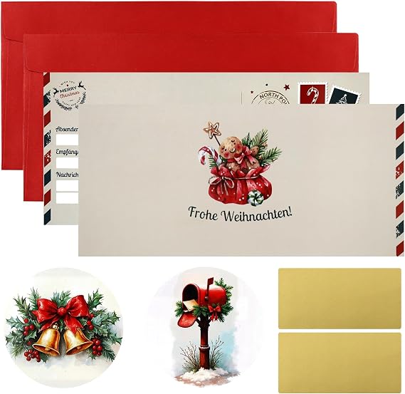 Christmas Card Voucher to Fill Yourself with Scratch Sticker Envelope