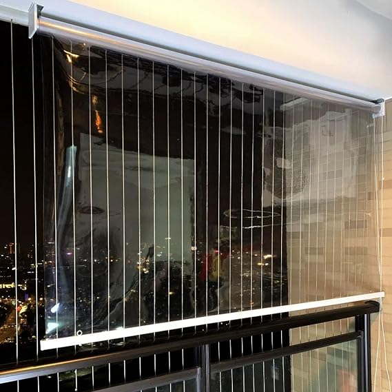 Panjurlar, Şeffaf Su Geçirmez Stor Perde Dış Mekan Şeffaf Plastik Pencere Perdeleri Balkon Çardaklar ve Veranda Rüzgar Geçirmez ve Toz Geçirmez Boyut: 150 cm x 270 cm