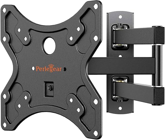 Perlegear Wall Mount TV Bracket Articulating Arm for 13-42 Inch, Supports up to 20kg, VESA 200 x 200mm, Compatible with LCD LED Flat Screen TVs, Compact Lightweight Monitor Arm, Easy Installation