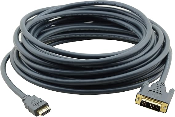 Kramer Electronics C-HM/DM-6 1.82 m HDMI DVI-D HDMI DVI – DVI Cable (6ft, Black, DVI-D Male, Gold)