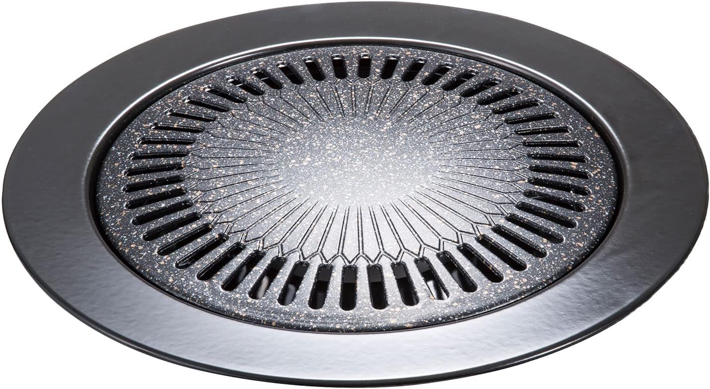 Bestco ND-5081 Direct Fire Yakiniku Grill Plate Calorie Off Round 13.0 inches 33 cm Marble Diamond Coat