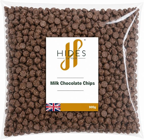 Milk Chocolate Chips -900g - GMO - Free - Suitable for Vegetarians - Baking - Desserts - Cookies - Ganache - Muffins - Cakesicles - Cakes - Cupcakes -Tempering - Chocolate Mocha