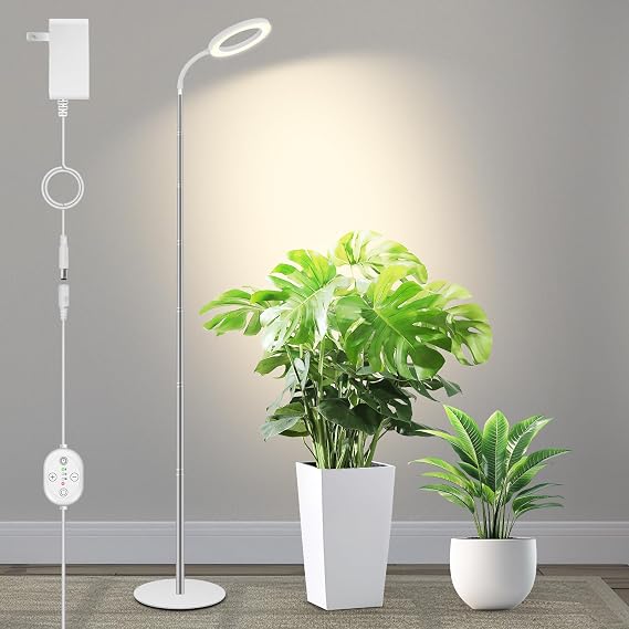 24 V Plant Lamp for Indoor Plants 660 nm Reinforced Full Spectrum Lumileds LED Plant Light Timer & Dimmer Smart Plug Height Adjustable 35-150 cm 15 W 280μmol/m²/s@15 cm [Energy Class E]