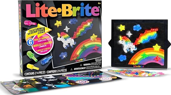 Lite Brite | Ultimate Classic | Light Up Drawing Board, LED Board with Colours, Light Up Toys for Creative Play, Glow Art Neon Effect Drawing Board, Light Toys for Kids Ages 4+, Packaging May Vary