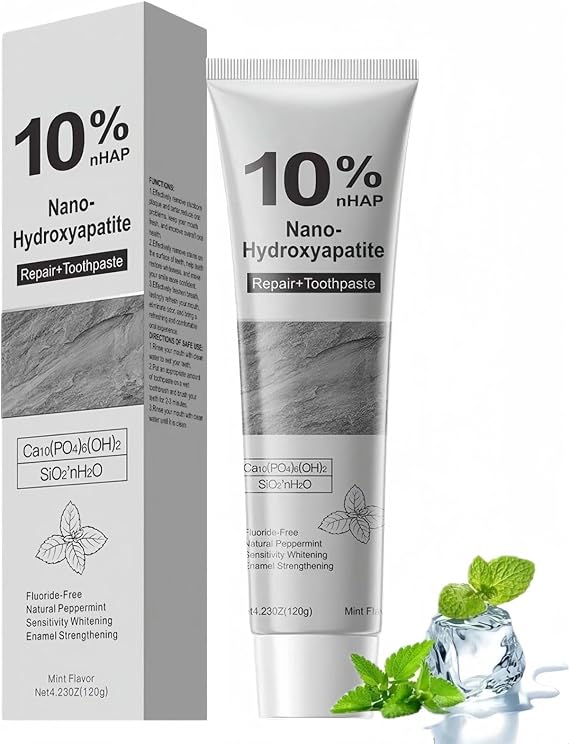10% Hydroxyapatite Toothpaste for Enamel Protection, Fluoride-Free, Enamel Repair & Teeth Strengthening, 120g