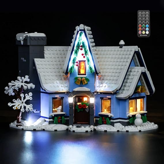 LED Light Set (Remote Control) Compatible with LEGO 10293 Santa’s Visit Icons Building Blocks Model - Model Set NOT Included