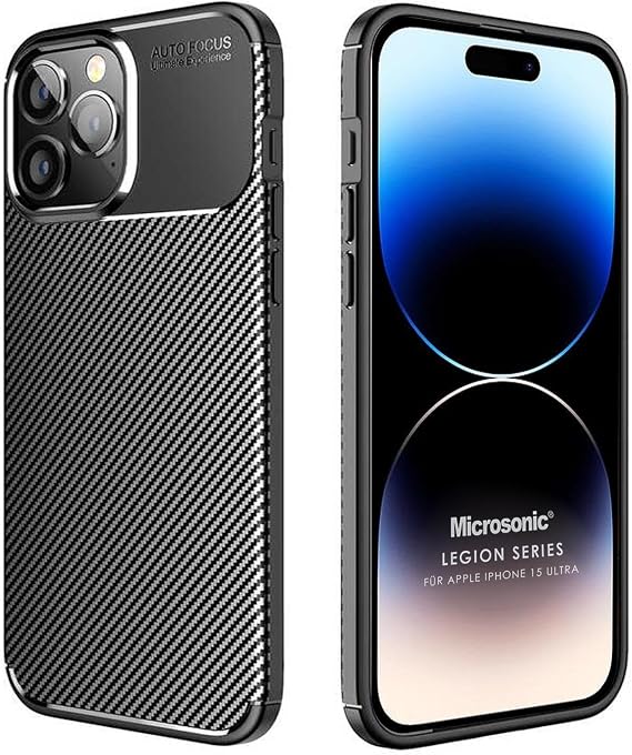 Microsonic Kılıf Apple iPhone 15 Pro Max için Legion Series Siyah [iPhone 15 Pro Max ile Uyumlu Kılıf - Siyah]