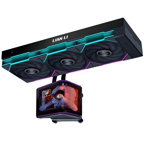 LIAN LI HydroShift II OLED Kavisli 360TL Sıvı CPU Soğutucu, UNIFAN TL Flex Fanlı 16,94 cm 2K 60Hz Kavisli OLED Ekranlı - Siyah