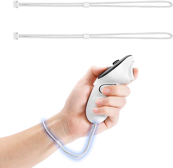 Adjustable Wrist Straps (2 Pack) Compatible with Meta Quest 3/3S - Durable & Secure Controller Hand Straps for Easy Installation - White
