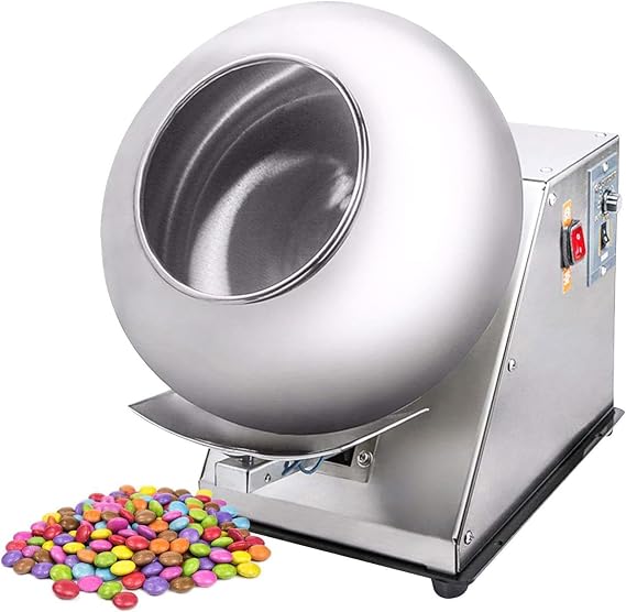 Chocolate Panning Machine, Electric Sugar Coating Machine, Small Commercial Mini Chocolate Panning Machine, 3-6kg/H Chocolate Coating Polishing Machine Coater Sugar Ball Coating Drying Machine