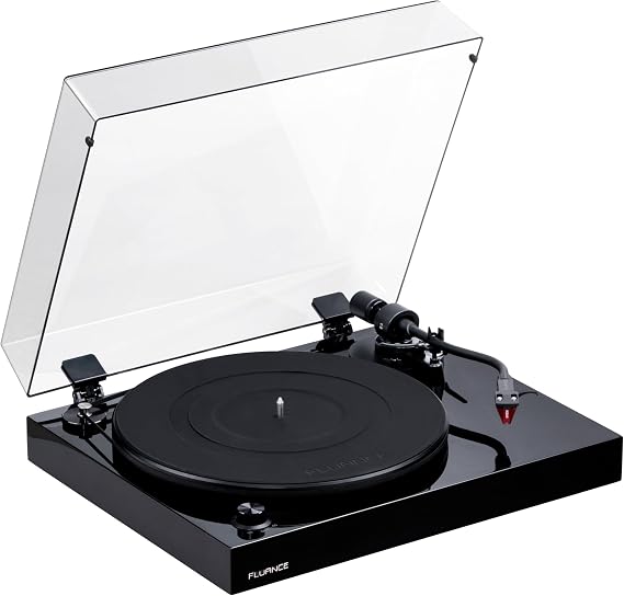 Fluance RT83 Reference High Fidelity Vinyl Turntable Record Player with Ortofon 2M Red Cartridge, Speed Control Motor, High Mass MDF Wood Plinth, Vibration Isolation Feet - Piano Black