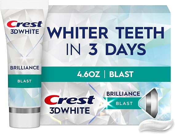 Crest 3D Beyaz Brilliance Blast Diş Beyazlatma Diş Macunu, 5.5 oz, Antikavite Florür Diş Macunu,% 100 Daha Fazla Yüzey Leke Çıkarma, 24 Saat Aktif Leke Önleme