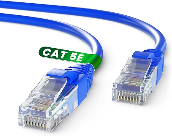 Mr. Tronic Blue Cat 5E Ethernet Cable 5m, High Speed LAN Ethernet Network Cable with RJ45 Ends Connectors, 5m Cat5E Internet 1 Gbps, ADSL AWG24 Patch, UTP CCA (5 Meters, Blue)