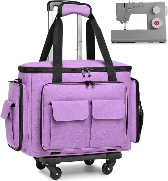 Sewing Machine Case with Wheels, Rolling Sewing Machine Tote Bag