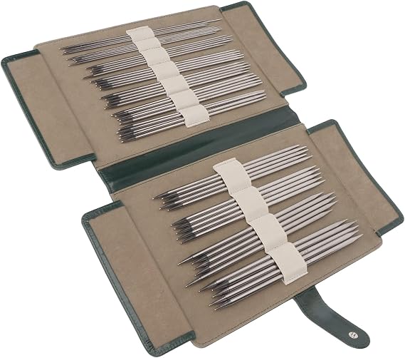 55PCS Stainless Steel Double Pointed Knitting Needles Set, 11 Sizes (2mm-6mm) DPN Kit with PU Leather Case for Socks, Hats, Sweaters, Gloves & Handmade Craft Projects
