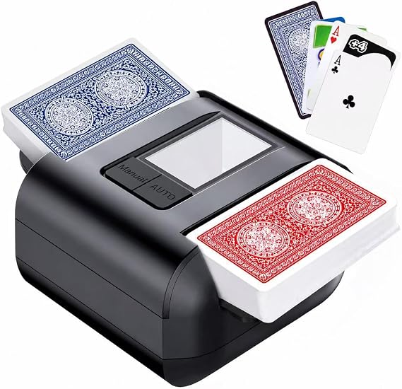 Automatic Card Shuffler 1-2 Decks, Auto & Manual, USB-C 2000mAh