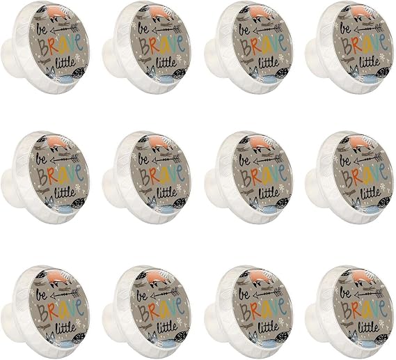 Kitchen Cabinet Knobs Round Decorative Knobs Cabinet Closet Drawers Dresser Pull Handle 12 PCS Foxes Be Brave