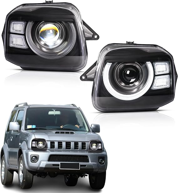 LED Headlights Compatible with 3th Gen 1998–2017 Suzuki Jimny JB23/JB33/JB43/JB53 & Yomper 225,with Dual Lens