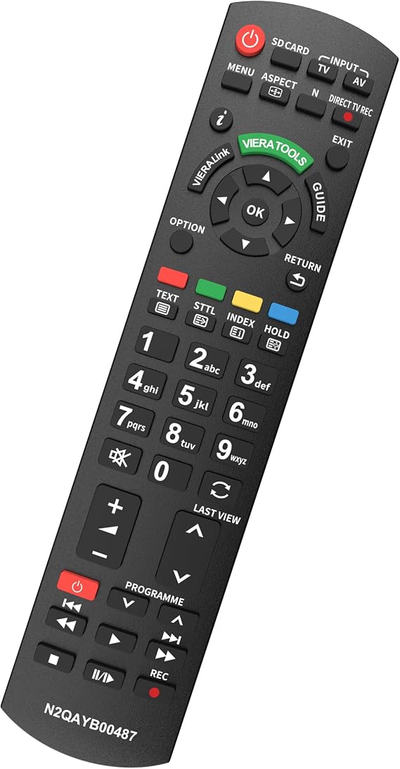 Replacement panasonic tv remote control N2QAYB000487 for panasonic remote control N2QAYB000487 (Black)