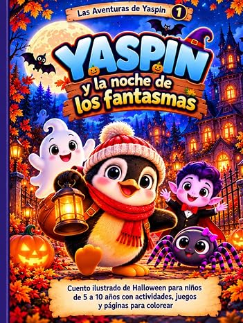 Yaspin y la noche de los fantasmas: Cuento ilustrado de Halloween para niños de 5 a 10 años con actividades, juegos y páginas para colorear (Las aventuras de Yaspin)