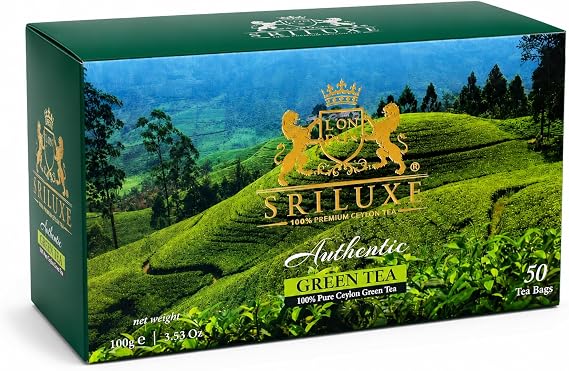 SRILUXE Premium Quality Ceylon Green Teabags | 50 Teabags