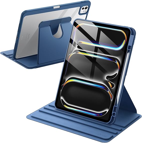 JETech 360° Rotating Case for iPad Pro 13" M5/M4 (2025/2024), Navy