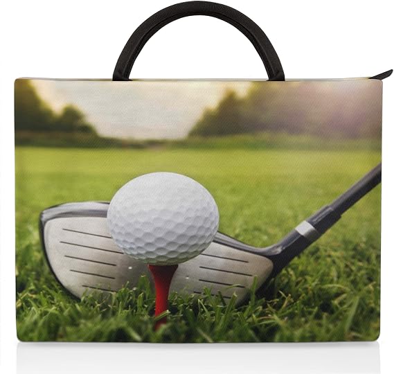 Bardic Spor Golf Dizüstü Bilgisayar Kılıfı 12/13 İnç, Golf Kulübü ve Topu İnce Dayanıklı Dizüstü Bilgisayar Kılıfı Koruyucu Saplı Notebook Bilgisayar Taşıma Çantası Seyahat Evrak Çantası