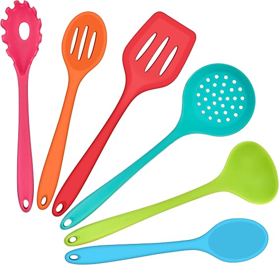 Onader Kitchen Utensils Set, 6 Piece Silicone Cooking Utensils Set