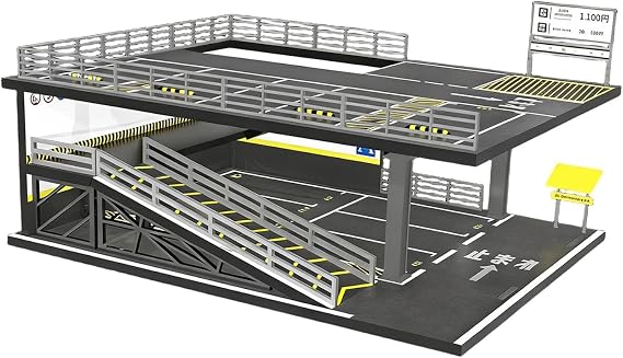 Car Model Showcase Display Miniature Shelf Parking Garage 1/64 Simulated Diecast Acrylic Material Suitable for Gift Collection
