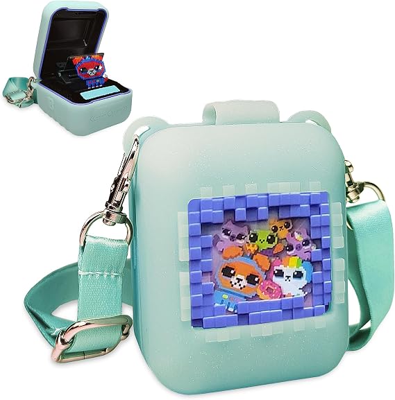 Bitzee Interactive Toy デジタルペットケース シリコンケース Bitzeeバーチャル電子ペット用保護スキンカバー ストラップアクセサリー シリコンケースとストラップ グリーン