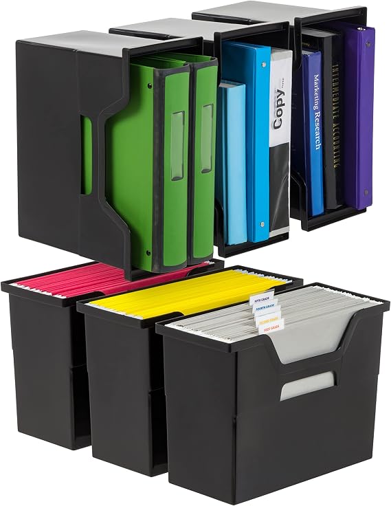 IRIS USA, Inc. Desktop File Box, Black, M