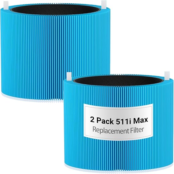 511i Max交換用フィルター 2個パック BLUEAIR 511i Max空気清浄機、高度な活性炭フィルターに対応
