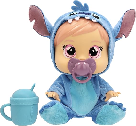 CRY BABIES DISNEY STITCH Nurturing Doll Cry Babies Loving Care Inspired By Stitch, Includes 3 Accessories And Cries Real Tears Kids Age 3+ and up