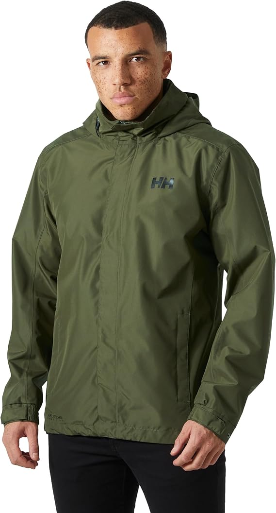 Helly Hansen Men's Standard Dubliner Waterproof Windproof Breathable Rain Coat Jacket, 431 Utility Green, Small